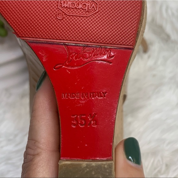 Christian Louboutin Sling Patent Leather Wedges - Picture 14 of 16